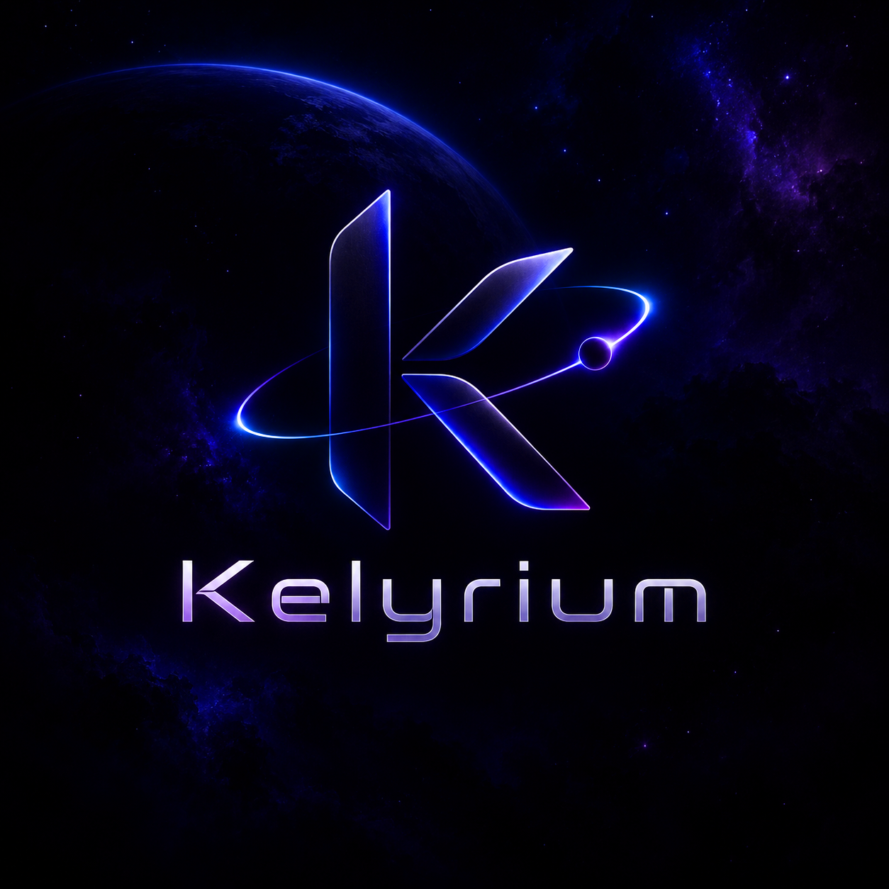 Kelyrium blue and violet space artwork